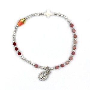 [813607]  팔찌묵주 / 화홍석--4mm